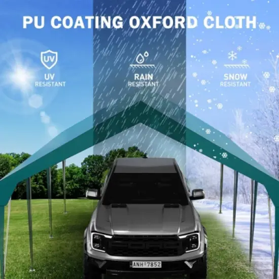 Heavy Duty Carport Outdoor Car Canopy UV Resistant Waterproof Party Tent All-Season Portable Garage Gazebo Shelter for Car, Storage Shed image {3}