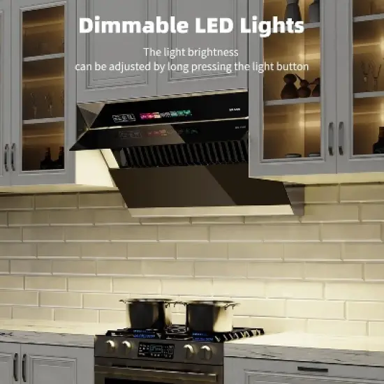 Cesicia 30-in Silver&Black 4-speed 900CFM Under Cabinet Range Hood image {4}