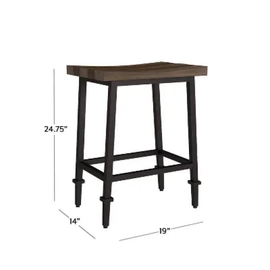 Set of 2 Trevino Backless Non Swivel Counter Height Barstool Brown/Copper Metal - Hillsdale Furniture image {13}