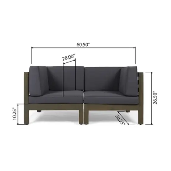 INFURNIC Patio Seating Sets Modern Outdoor Furniture Set Featuring Unique Design,Perfect for Gardens, Living Spaces, Gray, 60.5"*30.25"*26.5" image {1}