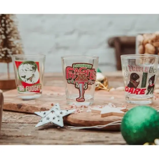 Silver Buffalo A Christmas Story Quotes 2-Ounce Mini Shot Glasses | Set of 4 image {5}
