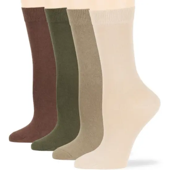 Women Cotton Solid Dress Socks - 4 Pack - Black, Brown, Blue, Grey, Beige  Khaki Shoe Size 5-9 M, 8-12 L | 7BIGSTARS KINGDOM image {9}