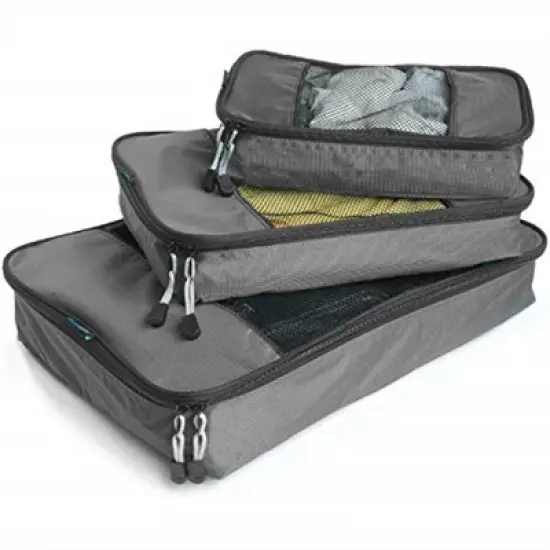 TravelWise Nylon Luggage Organization Packing Cubes, Silver, 3 Sizes image {1}