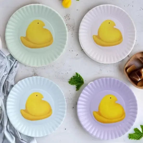 Tabletop 4.0 Inch Peeps "Paper" Plate Coasters , 4 Pc Set Melamine Easter Decor (4PC) image {1}