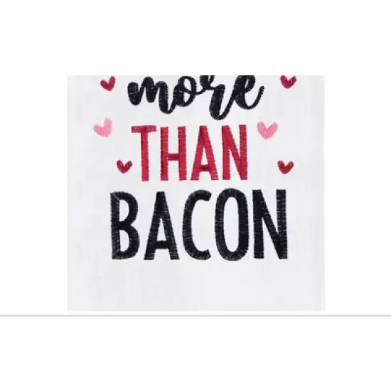 C&F Home Valentine's Day "I Love You More Than Bacon" Pig Piggy Embroidered Flour Sack Kitchen Dishtowel image {2}