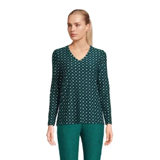 Lands' End Women's Long Sleeve Performance V-Neck Top image {1}