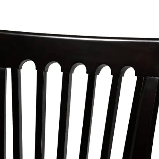 2pc Minette Fabric Upholstered Espresso Wood Dining Chair Set Sand/Dark Brown - Baxton Studio image {3}