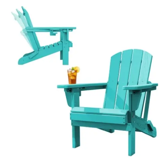 Hyleory Adjustable HDPE Adirondack Chair with Ergonomic Backrest image {28}