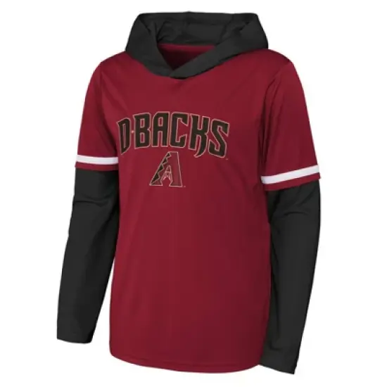 MLB Arizona Diamondbacks Boys' Long Sleeve Twofer Poly Hooded Sweatshirt image {1}