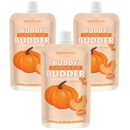 3 Pack Pumpkin Pup Squeeze Pack Buddy Budder (4oz) image {2}