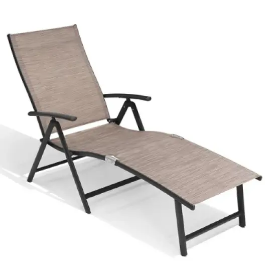 1 pc Crestlive Products Chaise Lounge Chair Outdoor Adjustable Aluminum Folding Patio Recliner Chair image {12}