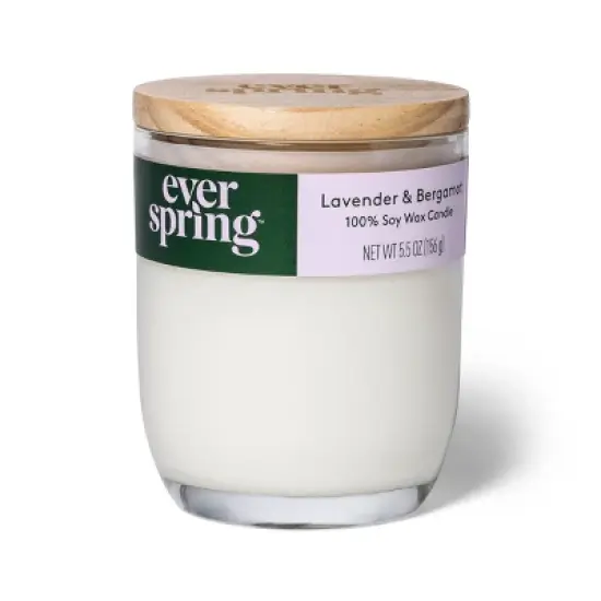 Lavender & Bergamot 100% Soy Wax Candle - Everspring image {4}