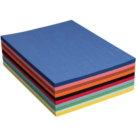 Pacon Lightweight Construction Paper, 9 x 12 Inch, 50 lb, Assorted Colors, Pack of 500 image {2}