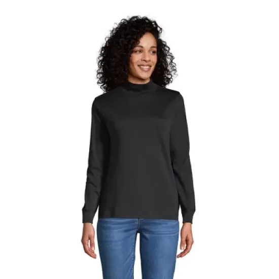 Lands' End Women's Long Sleeve Supima Mock Turtleneck image {3}