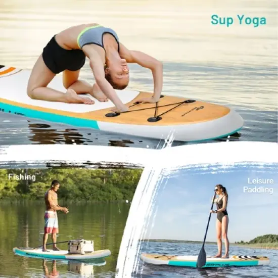 Costway 11' Inflatable Stand Up Paddle Surfboard W/Bag Aluminum Paddle Pump image {5}