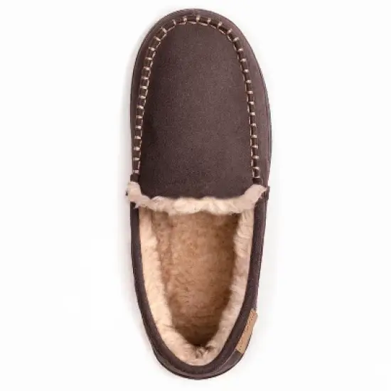 RockDove Men's Carter Faux Fur Lined Microsuede Moc Slipper image {4}