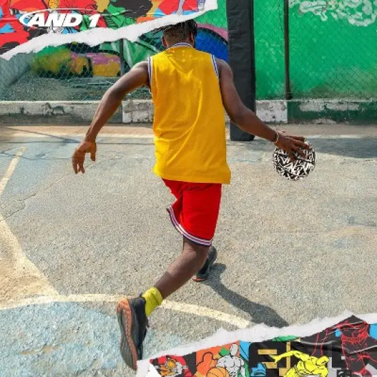 AND1 Fantom Graffiti Rubber Basketball: Official Regulation Size 7 (29.5 inches) - Deep Channel Construction, Made for Indoor Outdoor Games image {2}