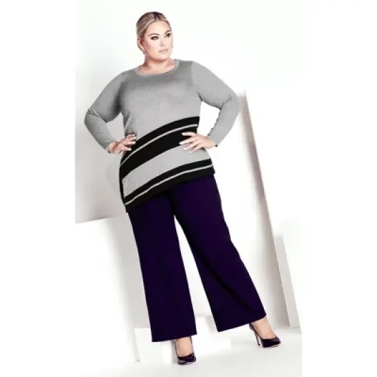 Women's Plus Size Ivory Sweater - charcoal marle | AVENUE image {2}