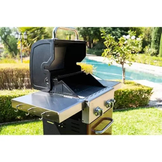 Permasteel 2-Burner Gas Grill with Foldable Side Tables image {12}
