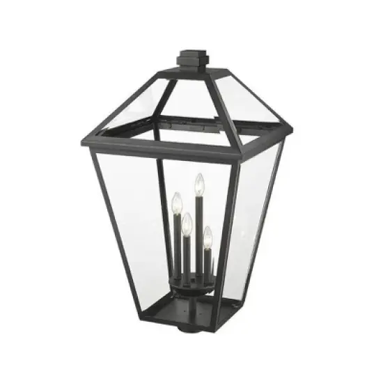 Talbot Outdoor Pendant Light - Black Iron, 4 Bulbs, Dimmable, Wet Rated, 19.5" x 34.25" image {1}