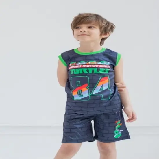 Teenage Mutant Ninja Turtles 3 Piece Outfit Set: T-Shirt Tank Top Shorts image {2}