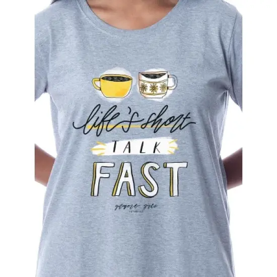 Gilmore Girls Womens' Coffee Life's Short Nightgown Sleep Pajama Shirt Grey image {1}