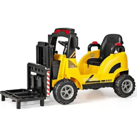 Costway Ride on Forklift 12V Kids Electric Vehicle Construction Truck with Remote Control 2 Speeds Music USB MP3 Lights image {10}