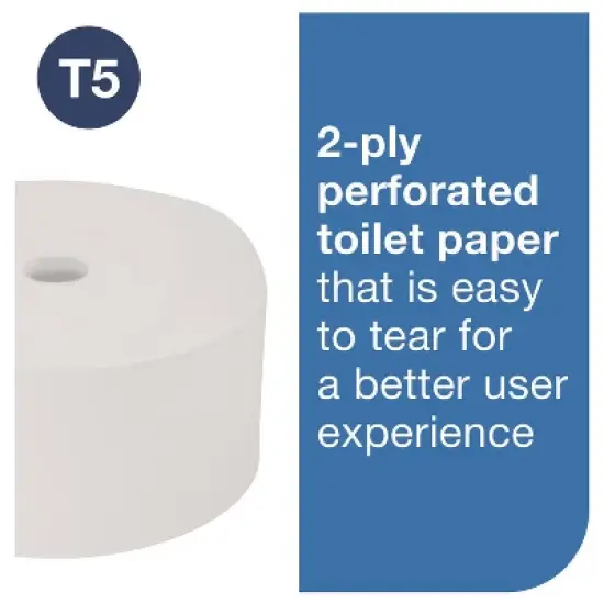 Tork OptiServe High-Capacity Coreless Toilet Paper, 2-Ply, White, 1,500 Sheets/Roll, 18 Rolls/Carton image {4}