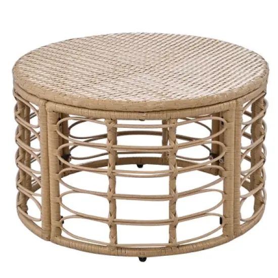 FIONECA 7-Piece Outdoor Patio Rattan Sectional Sofa Set with Cushions & Pillows &uml;C Freely Combinable, Beige image {15}