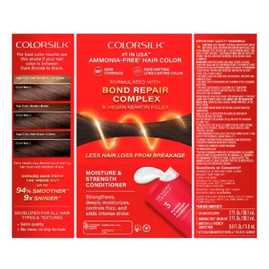 Revlon ColorSilk Permanent Hair Color with Bond Repair Complex - Black image {12}