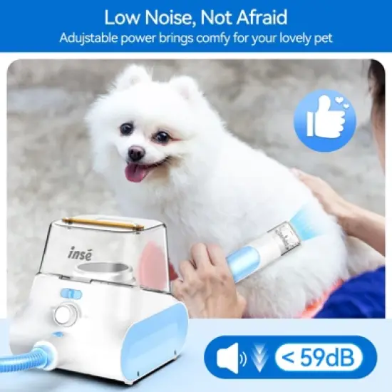 INSE P30 Pet Grooming Vaccum & Kits, 4.5L Large Capacity Pet Grooming Vacuum Kit, 5-in-1 Ultra-Low Noise Pet Grooming Vacuum for Dogs, Cats image {6}