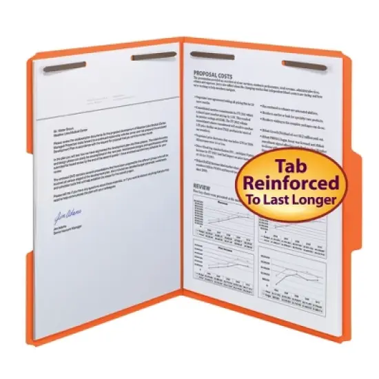 Smead Fastener File Folder, 2 Fasteners, Reinforced 1/3-Cut Tab, Letter Size, 50 per Box image {11}