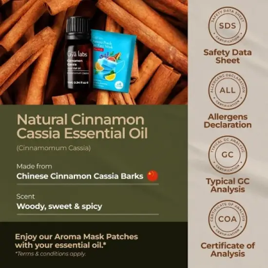 Cinnamon Cassia Essential Oil - 0.34 Fl Oz - Gya Labs Cassia Oil for Hair & Skin, Diffuser, DIY Recipes & Candle Making Scent image {5}