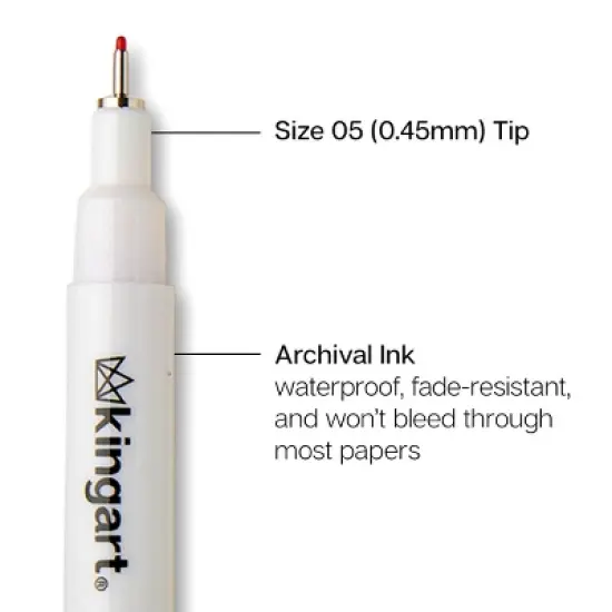 KINGART PRO Inkline Fine Line Pens, 8 Colors, Size 05 image {2}
