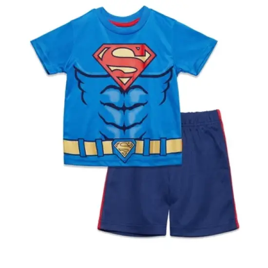 DC Comics Justice League Athletic Pullover T-Shirt and Mesh Shorts Outfit Set Toddler  image {10}