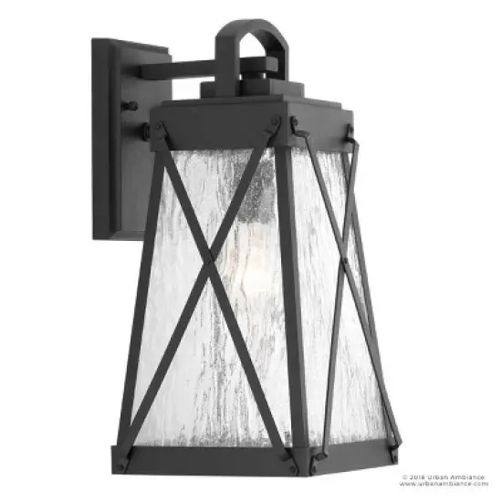Urban Ambiance Luxury English Country Outdoor Wall Light,  15-3/4"H x 8-3/8"W,  Midnight Black Finish, UHP1053 image {6}