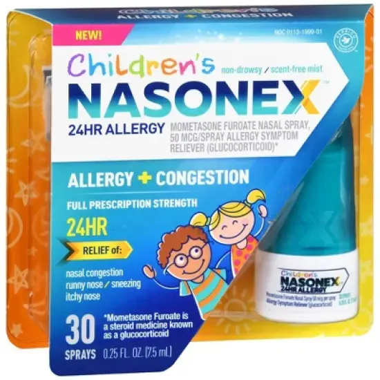 Nasonex Children's Allergy & Congestion 24 hour Relief  Nasal Spray, 0.25 Oz image {7}