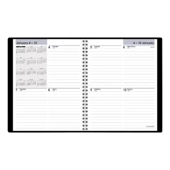 DayMinder Open-Schedule Weekly Appointment Book, 8.75 x 7, Black Cover, 12-Month (Jan to Dec): 2026 image {2}