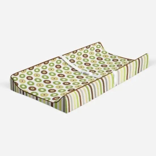 Bacati - Mod Dots/Stripes Green/yellow/choco Dots changing pad cover image {1}