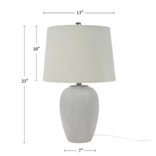 23" Farmhouse Ceramic Urn Pot Table Lamp - Nourison image {5}