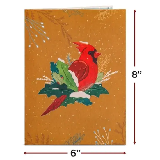 Paper Love 3D Love Bird House Pop Up Christmas Card, 100% Recycled and Eco-Friendly, 8" x 6" Cover - With Note Tag image {1}