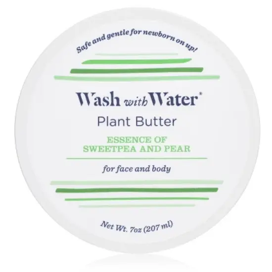 Wash With Water Plant Body Butter (Unscented), Vegan Healing Ointment Cream for Dry & Sensitive Skin, 7 oz Tub image {10}