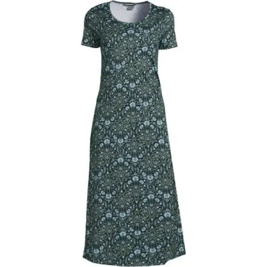 Lands' End Women's Cotton Short Sleeve Midcalf Nightgown image {3}