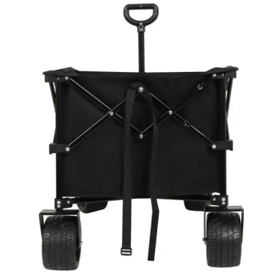 CAVINAS Folding Heavy Duty Wagon Cart with Adjustable Handle & Cup Holders,Shopping Cart with Quiet Wheels,Wagon for Camping,Shopping image {3}