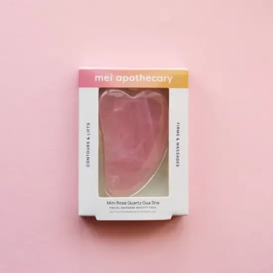 Mei Apothecary Mini Rose Quartz Gua Sha Facial Massage Beauty Tool image {2}