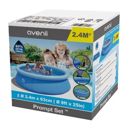 JLeisure Avenli 8' x 25" & 5' x 16.5" 2 to 3 Person Capacity Prompt Set and 3D Pineapple Above Ground Kids Inflatable Outdoor Swimming Pool (2 Pack) image {3}
