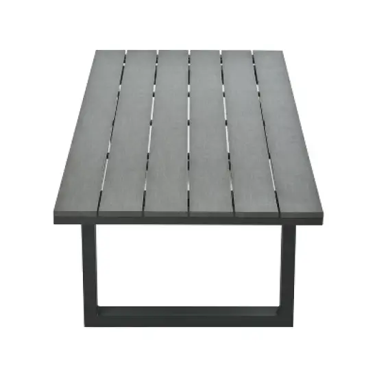 4-Piece Outdoor Patio Conversation Set, Weather-Resistant Metal Frame with Plastic Wood Tabletop, Cushioned Sofa and Chairs - ModernLuxe image {11}