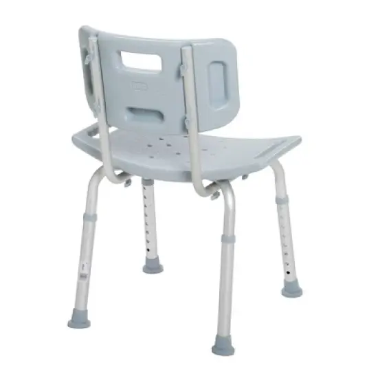 Drive Medical Bathroom Safety Shower Tub Bench Chair with Back - Shower Seat - Gray image {2}