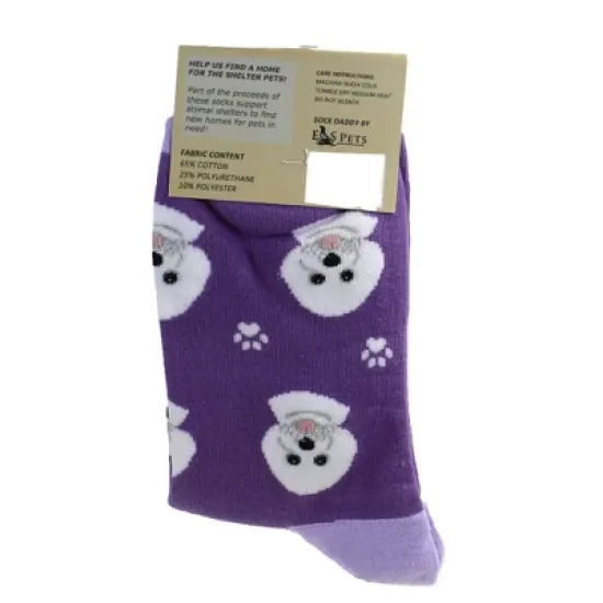 Novelty Socks 15.25" Bichon Frise Socks Premium Cotton E & S Pet  -  Socks image {1}