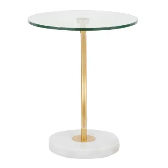 C End Contemporary Table White/Gold - LumiSource image {4}